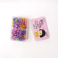 Colorful jelly color hair ties set in a dual-grid transparent pink storage box - 6# Pearlescent Variety