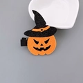 Halloween pumpkin clip featuring an orange jack-o-lantern and black wizard hat - Pumpkin with Witch Hat