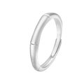 Bambus-Stil Silberring für Paare, verstellbar mit matter Oberfläche und minimalistischem Design - Einstellbar Offen / Herrenring