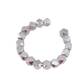 Eleganter S925 Sterlingsilber Ring mit facettierten Metallperlen im geometrischen Stil - Silber