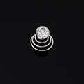 Elegante bruidshaarspiraal met gefacetteerd kristal en zilveren metalen spoel - Solitair / Zilver