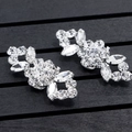 Clip per scarpe scintillanti a forma di fiore con eleganti strass e base argentata - Stile 1 Argento