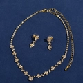 Elegant gold bridal jewelry set with sparkling crystals for wedding photography accessories - Gold