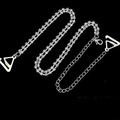 Detail of adjustable silver bra straps with double-row rhinestones and lobster clasps - Double Row Rhinestone (Silver)