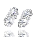 Eleganti fibbie geometriche per scarpe con strass e cristalli scintillanti - Argento