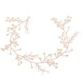 Detalle de diadema nupcial hecha a mano con ramas doradas, perlas y cristales - Oro Rosa Alambre de Cobre