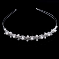 Serre-tête de mariée élégant en métal argenté avec perles blanches et strass étincelants - Style 3 Argent