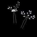 Forcine per capelli da sposa a U dorate con perle bianche e cristalli marquise - Stile Oro