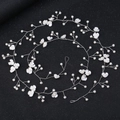 Handmade bridal hair vine with white pearls and flower petals on 1m silver wire - Three Petal Flower Style / Silver