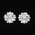 Clips de zapatos de novia simétricos en plata con racimos de cristales brillantes - Estilo 4 (Solo)