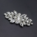 Detailed close-up of crystal wedding shoe clips with marquise and emerald cut rhinestones - Style 5 (Single)