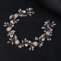 Elegante fascia per capelli in cristallo oro rosa con perle per acconciature da sposa - Stile 1 Filo di Rame Dorato