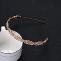 Elegante diadema de hojas doradas con diamantes de imitación para bodas y fiestas - Oro KC