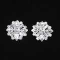 Coppia di eleganti clip per scarpe da sposa in argento con cristalli di zircone a fiori - Stile 4