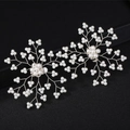 Clip per scarpe fatte a mano e accessori per capelli da sposa con perle in filo d'argento - Confezione da 1 paio