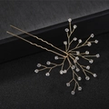 Épingle à cheveux de mariée dorée avec branches faites main et perles de cristal - Cristal Clair (KC Gold Article Unique) / Or KC