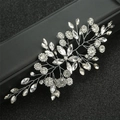 Silver bridal hair vine with marquise crystals and rhinestones for wedding hairstyles - Silver Wire