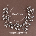 Braut Haarrebe aus Silber mit Markasit Glas Steinen für Hochzeit Frisuren Zubehör - Gold