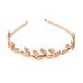 Detailaufnahme des roségoldenen Blätter-Haarreifs mit elegantem Legierungsdesign - Stil 6