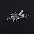 Elegante pettine per capelli in argento con cristalli viola su sfondo nero scintillante - Viola