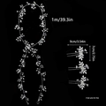 Elegante tralcio per capelli da sposa da 1m con perle e cristalli e tre forcine - Argento