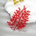 Squisita vite per capelli rossa fatta a mano con perline di cristallo e rami intrecciati - Cristallo Rosso + Filo Rosso