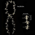 Set accessori per capelli da sposa con vite dorata da 1m e tre forcine di perle - Oro KC
