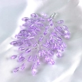 Dettaglio di perle di cristallo viola fatte a mano con filo d'argento per capelli - Cristallo Viola + Filo Argento