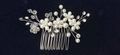 Peigne à cheveux de mariage argenté avec perles blanches et fleurs en cristal artisanal - Style Radiant Petite Fleur en Perle (TS2372-6)