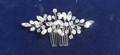 Peigne à cheveux de mariée fait main avec perles blanches et cristaux pour le mariage - Style Perlé à Épingle Cinq Dents (TS2372-7)