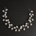 Vigne de cheveux de mariée avec fleurs en perles et strass brillants sur fil argenté - Argent (Style 7)