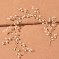 Épingles à cheveux de mariée avec perles blanches élégantes et fil doré souple - Vigne de Cheveux Perles Dorées