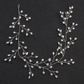 Lot de trois épingles à cheveux de mariée argentées avec perles et détails floraux - Bandeau À Cheveux Orné De Perles De Millet Et De Fil De Cuivre Argenté
