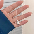 Lucky bean necklace with brushed silver finish and Lucky Forever engraving - Silver (925 Clasp)