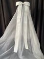 Eleganter weißer Brautschleier mit Satin-Schmetterlingsschleife und Netzstruktur - 80cm / Weiß