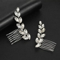 Peines de pelo plateados con diamantes de imitación marquesa para tocados de novia - Plateado