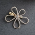 Fermaglio per capelli a fiore minimalista in lega con strass brillanti su fondo grigio - Stile 2 (TS1420 B4-3-4-6)