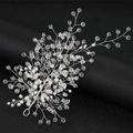 Elegante tralcio per capelli da sposa con perle e cristalli fatto a mano su filo d'argento - Argento