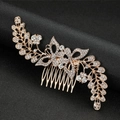 Peigne à cheveux papillon doré exquis avec strass étincelants pour coiffures de mariage - Doré