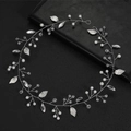 Elegante vite per capelli da sposa in argento con perle bianche e cristalli brillanti - Argento