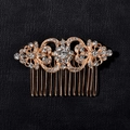 Exquisiter Braut-Haarkamm aus Goldlegierung mit funkelnden Strasssteinen für Hochzeiten - Gold (Strass Edition)