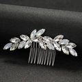 Elegante pettine per capelli da sposa in argento con strass marquise per acconciature - Argento Con Strass Opale
