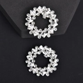Clip per scarpe da sposa con strass di cristallo e base in metallo argento per matrimoni - Argento