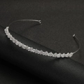 Macro di strass di cristallo scintillanti su un cerchietto da sposa in lega d'argento - Stile Strass Intrecciato a Rombo (Stile 4) / Argento