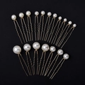 Set di 18 forcine a U con perle bianche e filo dorato per acconciature da sposa eleganti - Versione avvolgente / Oro