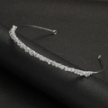 Cerchietto elegante in argento con cristalli per acconciatura da sposa matrimonio - Stile Intarsiato a Fila Singola (Stile 2) / Argento