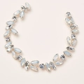Vite per capelli da sposa con cristalli marquise argento e pietre opali per nozze - Argento Con Strass Opale