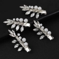 Dettagli di quattro fermagli per capelli fatti a mano con cristalli marquise e perle - Argento