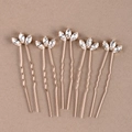 Vue détaillée de 5 épingles à cheveux en or rose avec cristaux taillés en marquise - Doré