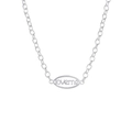 Collana minimalista in argento con ciondolo ovale e design con lettere LOVEME da donna - Collana